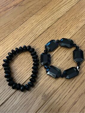 Black Stretch Bracelet Set - Women Jewelry
